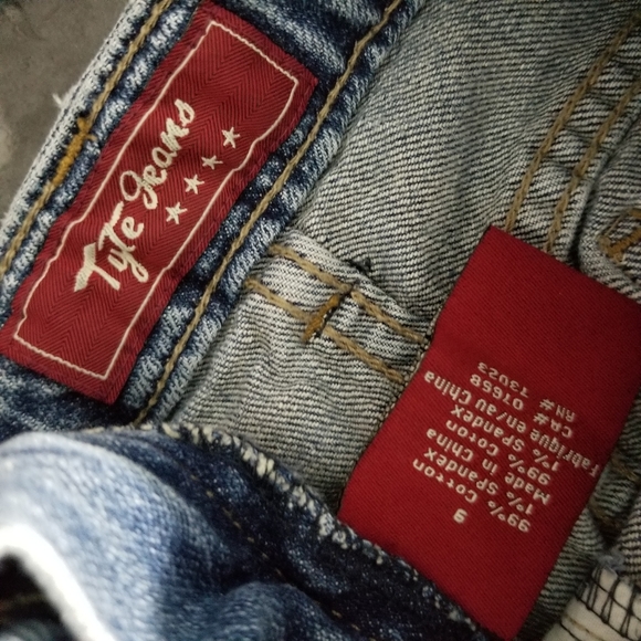 TYTE JEANS | flare distressed embroidered jeans - Picture 6 of 7